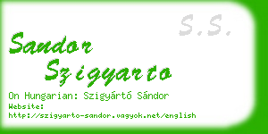 sandor szigyarto business card
