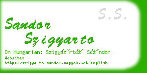 sandor szigyarto business card